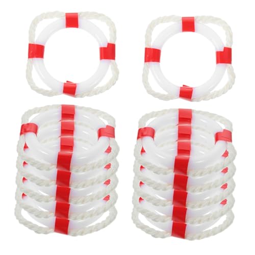 BESTonZON 12 Stück Mini Lifebuoy -Modell Deko für Puppenhaus Kleine Dekoartikel Strandküstenzubehör Mediterrane Puppenhausdekoration nautischer Rettungsring Schwimmring aus Kunststoff rot BESTonZON 12 Stück Mini Lifebuoy -Modell Deko für Puppenhaus Kleine Dekoartikel Strandküstenzubehör Mediterrane Puppenhausdekoration nautischer Rettungsring Schwimmring aus Kunststoff rot von BESTonZON