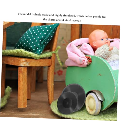 BESTonZON 12 Stück Mini-Vinylmodell mit klein Miniaturen aufzeichnen Jahrgang Miniatur-Zeug Puppenhausdekoration Mini-Hausversorgung Puppenzubehör Plastik Schwarz BESTonZON 12 Stück Mini-Vinylmodell mit klein Miniaturen aufzeichnen Jahrgang Miniatur-Zeug Puppenhausdekoration Mini-Hausversorgung Puppenzubehör Plastik Schwarz von BESTonZON