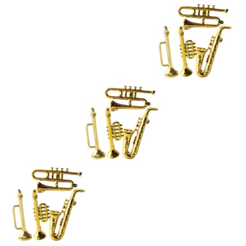 BESTonZON 12 Stück Miniatur Musikinstrumente Teiliges für Puppenhaus Saxophon Trompete Kurvenrohr Blechblasinstrumente Dekorative DIY Zubehörteile für Miniaturwelten und Fotorequisiten BESTonZON 12 Stück Miniatur Musikinstrumente Teiliges für Puppenhaus Saxophon Trompete Kurvenrohr Blechblasinstrumente Dekorative DIY Zubehörteile für Miniaturwelten und Fotorequisiten von BESTonZON