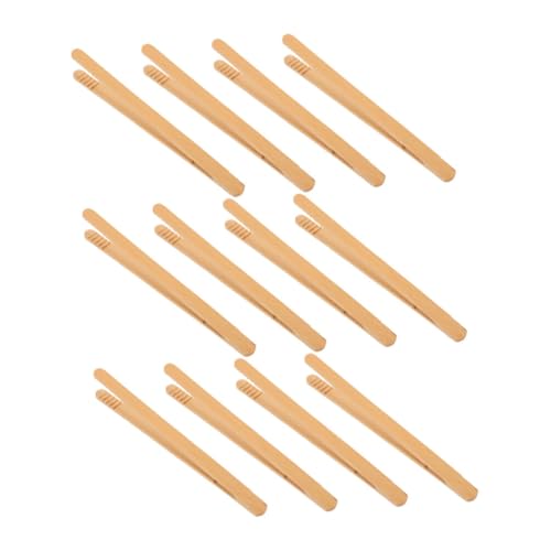 BESTonZON 12 Stück Montessori Bambus Pinzetten Teilig Feinmotorik Lernspielzeug für Kleinkinder Leichte Mini Zangen für Perlen Sortieren und Konzentrationstraining für Kindergarten und von BESTonZON
