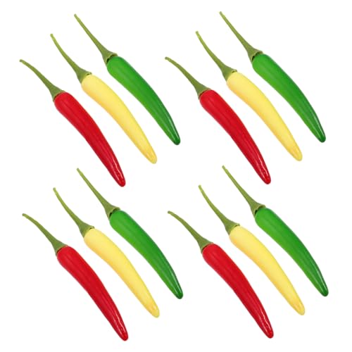 BESTonZON 12 Stück Simuliertes Paprikamodell Paprika Chili Pfeffer Ornament Lebensmittelmodell Künstliches Gemüse Simulierte Lebensmittel Gefälschte Lebensmittel Requisiten von BESTonZON