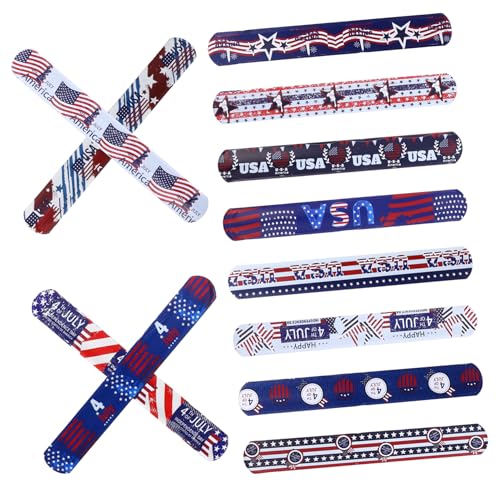 BESTonZON 12 Stück Slap Armbänder aus PVC für Unabhängigkeitstag Dekorative Slap Armbänder für Partys und Geschenktüten Patriotische BESTonZON 12 Stück Slap Armbänder aus PVC für Unabhängigkeitstag Dekorative Slap Armbänder für Partys und Geschenktüten Patriotische von BESTonZON