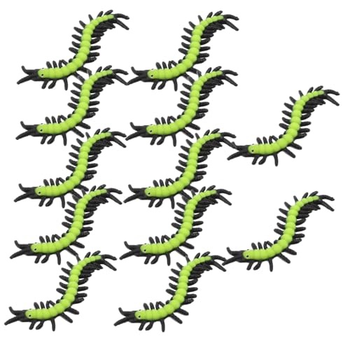 BESTonZON 12 Stück Teiliges Centipede Realistische Flexible Dehnbare TPR-zentipede Nachbildung Gruselige Halloween Dekoration und Witzige Trickspielzeuge für Party und Schultüten von BESTonZON