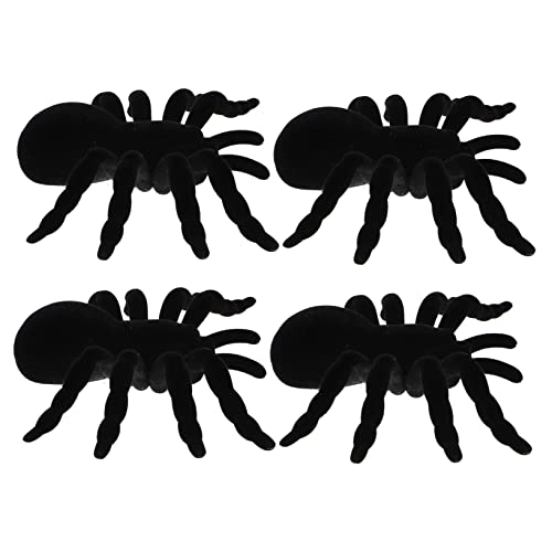 BESTonZON 12 Stück Teiliges Halloween Deko Große Schwarze Horrorspinnen Realistische Spinnenmodelle für Gruselige Party Umweltfreundlich Vielseitig für Halloween von BESTonZON