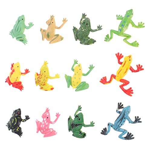 BESTonZON 12 Stück Teiliges Kunststoff Froschspielzeug Realistische Sprungfrösche für Jungen und Mädchen für Partys und Kreative Spielstunden Fördert die Vorstellungskraft und Kognitive von BESTonZON