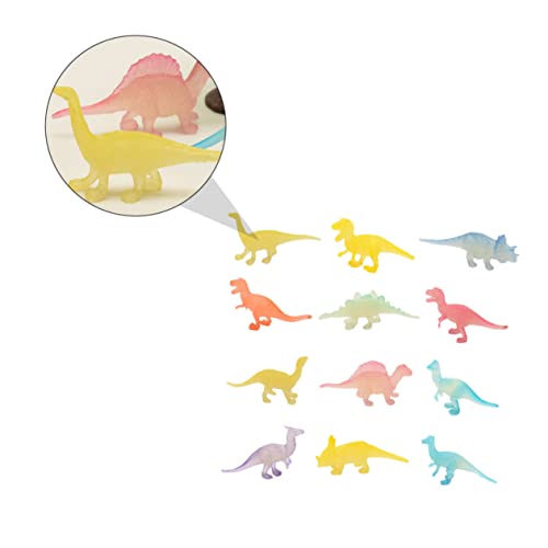 BESTonZON 12 Stück Teiliges Leuchtende Dinosaurier Spielfiguren Detaillierte Kleine Kunststoff Modelle Bunte Nachtlicht Figuren für Fördert Fantasie und Lernspaß von BESTonZON