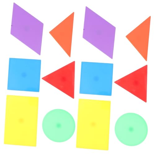 BESTonZON 12 Stück Teiliges Magnetisches mit Farbigen Formen für Geometrische Lernspielzeuge zur Formenerkennung und Matheförderung Einfache Montage für Spielerisches Lernen von BESTonZON