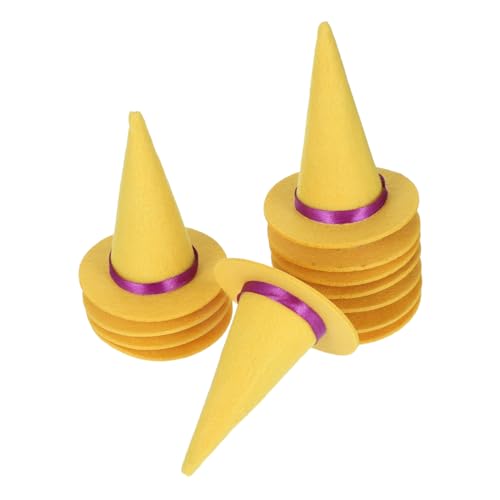 BESTonZON 12 Stück Teiliges Mini Filz Hexenhut Halloween Flaschenaufsätze aus Weichem Filz Vielseitige Diy Deko für Flaschen Kostüm Accessoires Tischdekorationen Leicht und Kompakt Sichere von BESTonZON