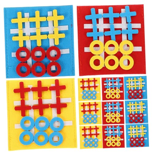 BESTonZON 12 Stück Teiliges Mini Ticktacktoe Spiel aus Filz Interaktives Brettspiel Pädagogisches Strategiespiel für Eltern Junge Mädchen Kommunikation Buntes Denkspiel Problemlösung und von BESTonZON