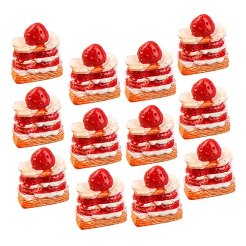 BESTonZON 12 Stück Teiliges Miniatur Erdbeer Sahne Kuchen Set Puppenhaus Deko Harz Lebensmittel Modelle Spielküche Mini Kuchen Ornament für Puppenhaus Zubehör und Sammler BESTonZON 12 Stück Teiliges Miniatur Erdbeer Sahne Kuchen Set Puppenhaus Deko Harz Lebensmittel Modelle Spielküche Mini Kuchen Ornament für Puppenhaus Zubehör und Sammler von BESTonZON