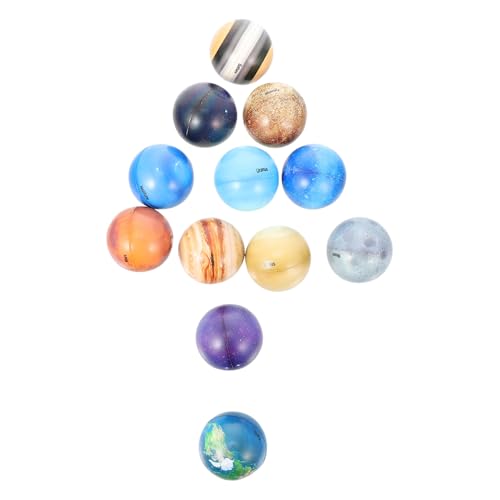BESTonZON 12 Stück Teiliges Planetenset Bouncy Balls Pädagogisches Lernspielzeug für Stressabbauende Hüpfende Planetenbälle Fördert Kognitive Entwicklung und Eltern Junge Mädchen von BESTonZON