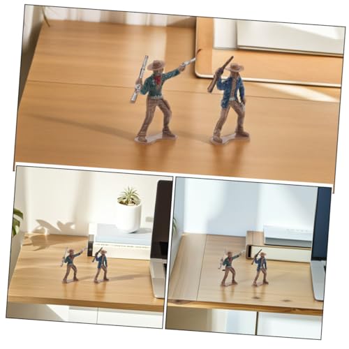 BESTonZON 12 Stück Teiliges Western Cowboy Figuren aus Kunststoff Detailreiche Wild West Figuren Bunte Western Party Dekorationen Vielseitig für Schule und Spielbereiche Geeignet von BESTonZON