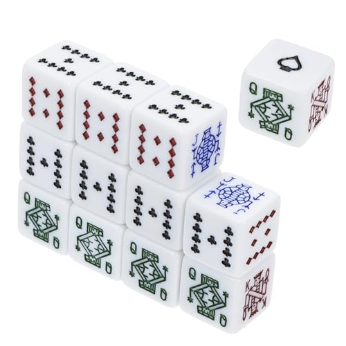 BESTonZON 12 Stück Teiliges Würfelspiel Set Weiße Eckige Pokerwürfel Verschleißfestes Acrylchips Spielversorgung Tragbar für Party und Spielspaß BESTonZON 12 Stück Teiliges Würfelspiel Set Weiße Eckige Pokerwürfel Verschleißfestes Acrylchips Spielversorgung Tragbar für Party und Spielspaß von BESTonZON
