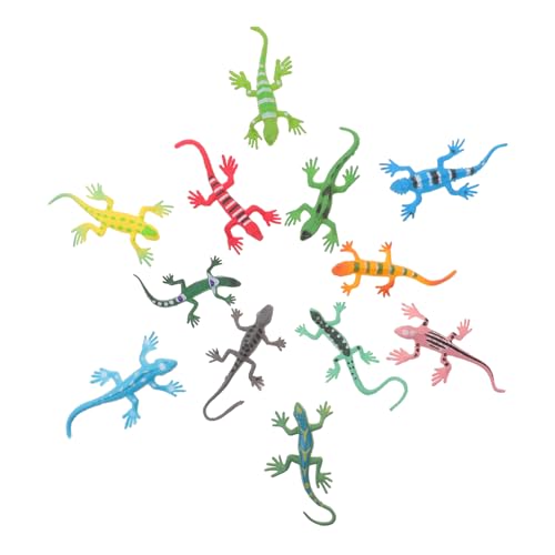 BESTonZON 12 Stück Simulation Eidechsenmodell Lernspielzeug Realistische Reptilieneidechsen Für Kinder von BESTonZON