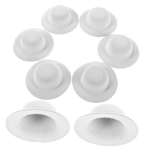 BESTonZON 12 Stück Weiße Mini Top Hüte für Schneemänner Miniatur Haarschmuck für Kreative DIY Projekte von BESTonZON