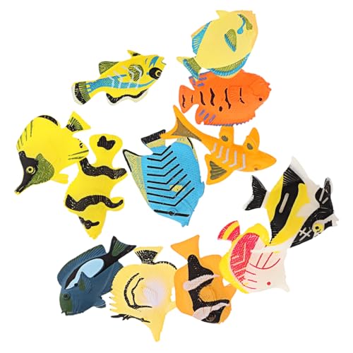 BESTonZON 12-teiliges Set Simulierte Fischornamente Mini-meerestiere Kleine Tierfiguren Fisch Figur Fischspielzeug Meerestierfiguren Ozeantierfiguren Kleine Plastikfische Fischfiguren Abs von BESTonZON