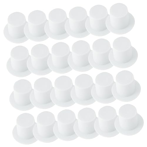 BESTonZON 120st Mini-kappe Bastelsets Bausätze Zubehör Unisex-fischerhut Mini-zauberhüte Mini-zylinder Kleine Hüte Lustiger Hut Weihnachtsminiaturen Zum Basteln Kappen Plastik Weiß von BESTonZON