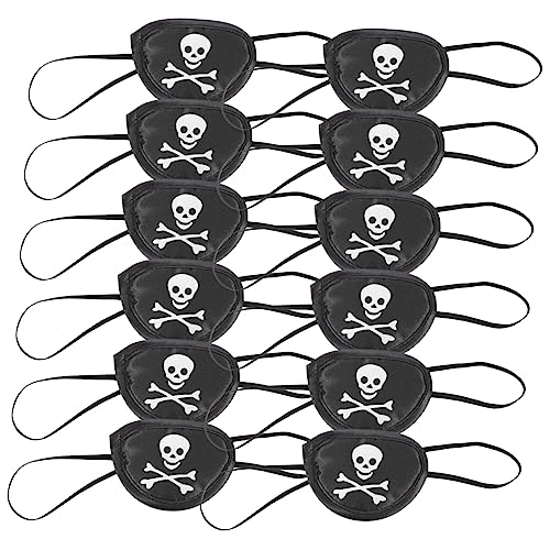 BESTonZON 12St Maskerade Augenmaske für Festival Piraten-Augenklappe Ratte augenmaske halloween kinderkostüme Halloween-Partydekorationen Halloween-Piraten-Augenmaske Satin Black von BESTonZON