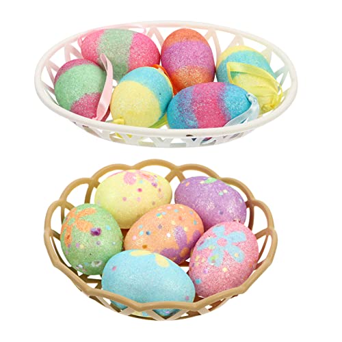 BESTonZON 12St Osterdekoration Korb Eierfarbe Weiden easter egg decoration dekorationsset für ostereier Ostern Eier DIY ostergeschenk set hängendes Deko-Ei Osterei-Verzierung Schaum von BESTonZON