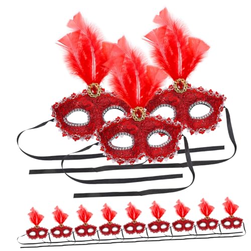 BESTonZON 12St Party-Maske the hallow halloween Vintage-Masken venezianische Maske Scheuklappen deko Karneval Federn Maske Karneval liefert drei bilden Kleidung Requisiten Fräulein schmücken von BESTonZON