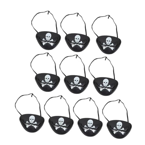 BESTonZON 12St Piraten- Maskerade Party halloween masken halloweenmaske piraten augenklappe karnevalsmasken swor dekoration Einzelaugenmasken -Augenklappe Plastik Black von BESTonZON