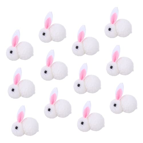 BESTonZON 12St Plüschhase weihnachtsdeko Weihnachts Figuren weihnachtsgeschneke weihnachtspräsent Geschenkidee Kaninchen Weihnachtsbaum Hasenpuppenverzierung Weiß von BESTonZON