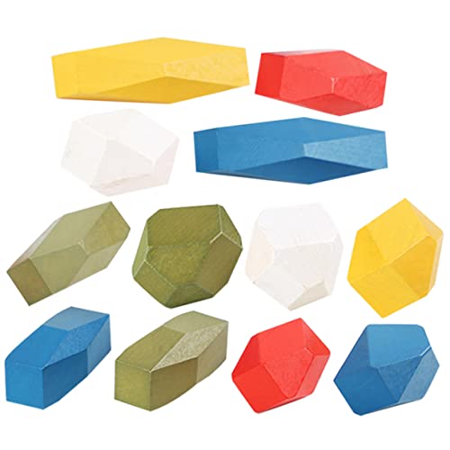BESTonZON 12Stücke Kreative Stapelsteine Für Pädagogisches Zur Früherziehung Hohe Bausteine Aus Holz Farbenfroh Kleinkinder Und Outdoor Aktivitäten von BESTonZON