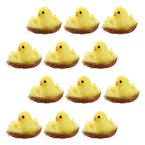 BESTonZON 12st Feiertags- -küken Grübler Saftig Wasserhahn Dekoration Hühnerdekor Figur Zubehör Für Hühnerställe Hühnerstall Hase Huhn Zeichen Halloween Coop Chemiefaser Und Kunststoff von BESTonZON