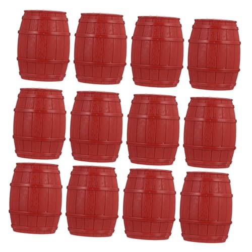 BESTonZON 12stücke Mini Piratenfässer Verzierungen Fässer Modell Mini Haus Verzierung Szene Modell Dekor PVC Material Realistisches Aussehen Schreibtisch Kinderspiel Zubehör Foto Requisiten von BESTonZON