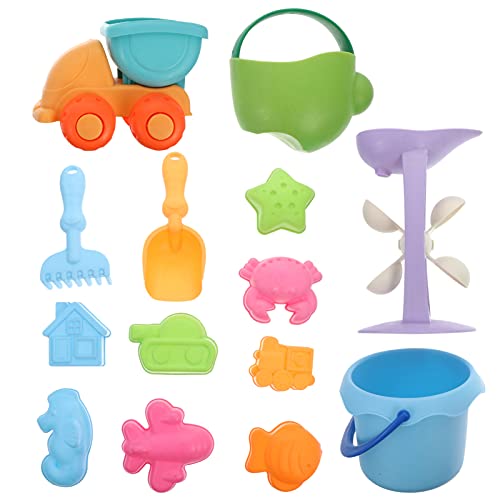 BESTonZON 14 Stücke Tragbare Sandspielzeug Strand Spielzeug Set Mit Sand Werkzeugen Eimer Shovel Auto BESTonZON 14 Stücke Tragbare Sandspielzeug Strand Spielzeug Set Mit Sand Werkzeugen Eimer Shovel Auto von BESTonZON