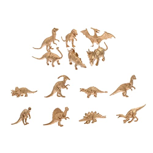 BESTonZON 14 Teiliges Goldenes Dinosauriermodell Mini Kinderspielzeug Lebendige Dinosaurier Basteln Kindersimulation Dinosaurier Simulation Dinosaurier Dinosaurierfiguren von BESTonZON
