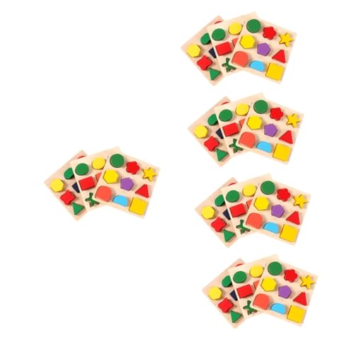 BESTonZON Lernspielzeug Für Kinder 15 STK Formerkennungstafel Kind Blöcke Hölzern Modellieren Puzzle-Spielzeug von BESTonZON