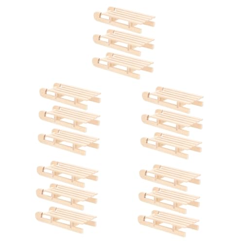 BESTonZON 15 Stck. Teiliges Mini Holzschlitten Unfertige Weihnachtsdeko aus Naturholz Handgefertigte Deko Geeignet für Weihnachtsbaum und Festliche Wohnaccessoires von BESTonZON