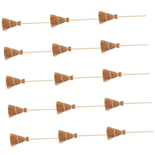BESTonZON 15 Stück Miniaturbesen Dekoration Teiliges für Minihäuser Hochwertige Hexenbesen für Halloween Deko Kreative Miniatur Requisiten für Puppenhäuser und BESTonZON 15 Stück Miniaturbesen Dekoration Teiliges für Minihäuser Hochwertige Hexenbesen für Halloween Deko Kreative Miniatur Requisiten für Puppenhäuser und von BESTonZON