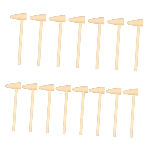 BESTonZON 15 Stück Minihammer holzspielzeug Hammer Mini Hammer für Hammerminiaturen Hammerschlagspielzeug Hammer Hammer Holzhammer Mini-Hämmer Spielzeughämmer hölzern von BESTonZON