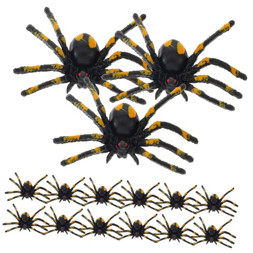 BESTonZON 15 Stück Simulationsspinne Halloween Scherzartikel Halloween Dekoration Halloween Decor kinderdecken gefälscht Netz Halloween-Spinne Halloween-Dekorationen Plastik von BESTonZON