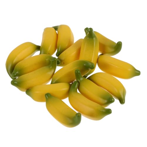 BESTonZON 15 Stück Teiliges Mini Bananen Künstliche Früchte Handbemalt Kompakt DIY Zubehör Vielseitig Tragbar Kreativ für Innenbereich Deko Sammelspaß alle Altersgruppen von BESTonZON