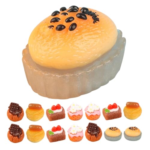 BESTonZON 15 Stück Teiliges Miniatur Kuchenmodell Realistische Mini Lebensmittel Deko für Puppenhaus Küche Detailreiche Mini Dessert Figuren Pretend Play Zubehör von BESTonZON