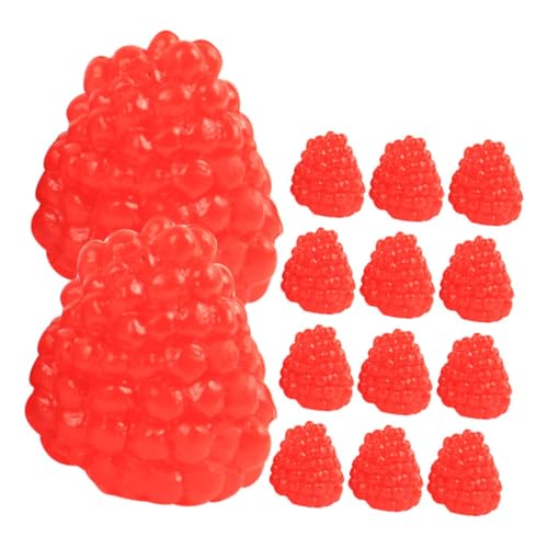 BESTonZON 15 Stück Teiliges Realistisches Täuschend Echte Künstliche Himbeeren Langlebige Deko für Foto Requisiten Küche Wohnzimmer Bar Naturgetreues Fruchtmodell von BESTonZON