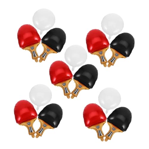 BESTonZON 15 Stück Teiliges Sportliche Aluminiumfolie-ballons in Tischtennis-design mit Roten und Schwarzen Schlägern Plus Weißen Ballons Übergroße Dekoration für Geburtstage Turniere und BESTonZON 15 Stück Teiliges Sportliche Aluminiumfolie-ballons in Tischtennis-design mit Roten und Schwarzen Schlägern Plus Weißen Ballons Übergroße Dekoration für Geburtstage Turniere und von BESTonZON