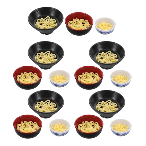 BESTonZON 15St Ramen-Schüssel- Nudelspielzeug Puppenhaus Zubehör Küchen Nudelschalen Kochen dekorative Nudelschale Römische Nudelschüssel Essensrequisiten Plastik von BESTonZON