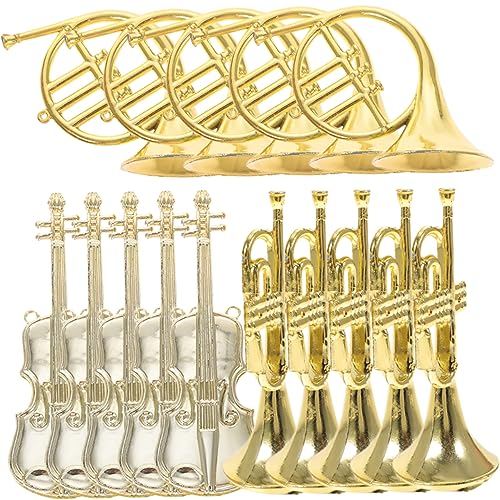 BESTonZON 15st Musikinstrumentenmodell Musical Weihnachtskarte Weihnachtsbaum Ornamente Für Musikinstrumente Miniatur-geigenmodell Miniatur-puppenhaus-musikinstrumente Dekorationen Plastik von BESTonZON
