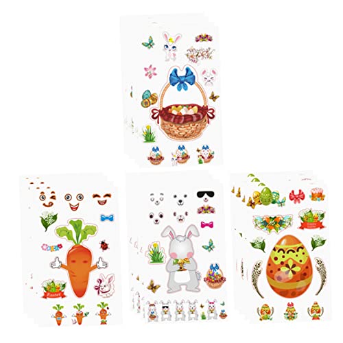 BESTonZON 16 Blätter Aufkleber für Bastelprojekte Chaps aufklebebuchstaben blumenkörbe die tiegerkostuem Kaninchen-Aufkleber Ostereier-Aufkleber Osteraufkleber BESTonZON 16 Blätter Aufkleber für Bastelprojekte Chaps aufklebebuchstaben blumenkörbe die tiegerkostuem Kaninchen-Aufkleber Ostereier-Aufkleber Osteraufkleber von BESTonZON