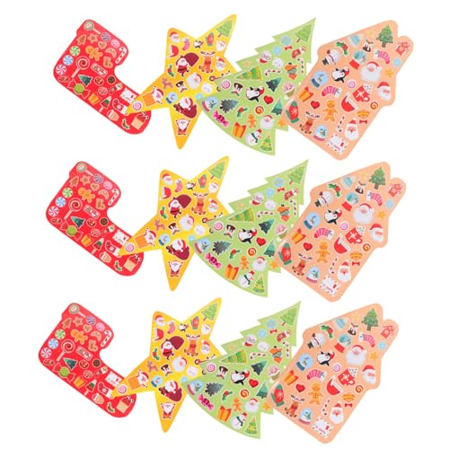 BESTonZON 16 Bögen Weihnachtsaufkleber Anhänger Aufkleber Für Weihnachtskalender Aufkleber Für Schachteln Weihnachtsdekoration Weihnachts Goodie Bag Anhänger von BESTonZON