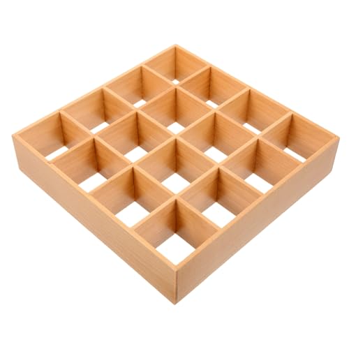 BESTonZON 16-Gitter-Lagerregal Möbel Gestell Schwebend Tür für kinderspielzeug Toys bücherregal puppenzubehör Mini-Hausaccessoire Miniatur-Lagerregal Holz von BESTonZON