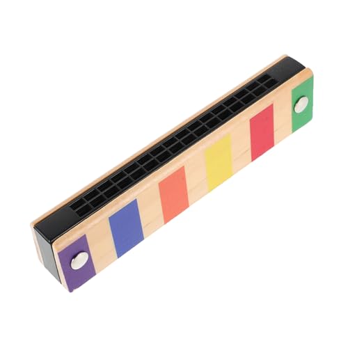 BESTonZON 16 Kinderharmonika Aus Holz Tamburin Für Kleinkind Mundharmonika -mundharmonika Mini-mundharmonika Trompete Mundharmonika Blockflöte Mundharmonika Instrument Kunststoff von BESTonZON