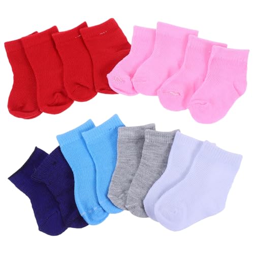 BESTonZON 16 Paare Puppensocken für Puppen Bunte Füßlinge für Spielhaus Dekoration Accessoire Zufällige Farbe von BESTonZON