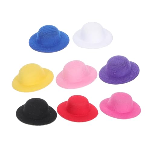 BESTonZON 16 STK Hut Selber Machen Frauen Mit Schwarzem Hut Tischzubehör Mini-Sachen Hüte Für Die Teeparty Puppe Tops Hutdekor Formeller Hut Der Puppe Miniatur-puppenhaus Gezogenes Tuch von BESTonZON
