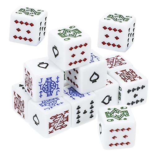BESTonZON Leichte Pokerwürfel Würfelspiel-Requisiten Würfelsets Für Poker Würfelspiele Mit Chips Perfekt Für Partys von BESTonZON