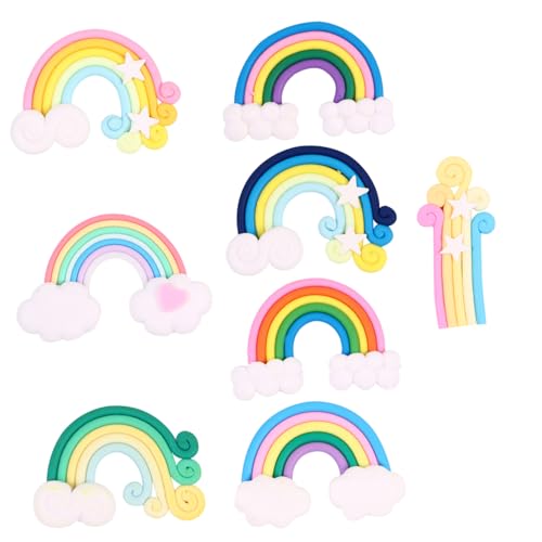 BESTonZON 16 Stück Rauchige Regenbogendekoration Aufkleber Aus Scrapbook-Sticker Selber Machen Colorful Polymer-ton von BESTonZON